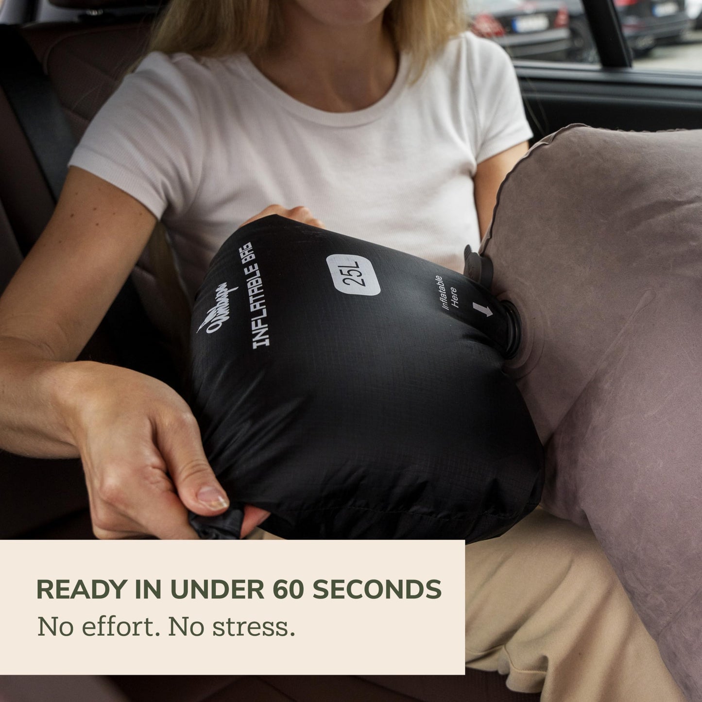 Travel Foot Rest for Airplane & Car – Inflatable Leg Rest Pillow for Tired Legs, Adjustable Height, Compact with Air Pump Bag