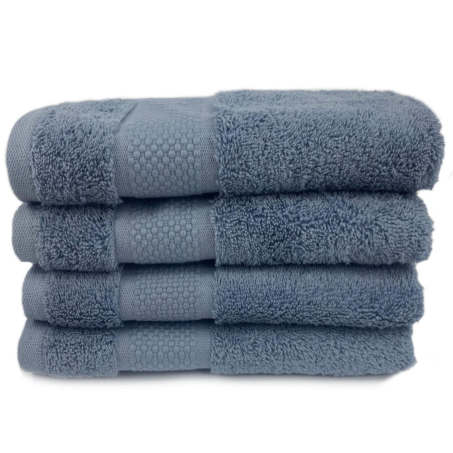 Sue Rossi Organic Turkish Cotton Guest Towels Set Of 4, Kitchen Or Bathroom Pack, Size 30cm x 50cm, Soft, Fluffy & Absorbent 600gsm Towel