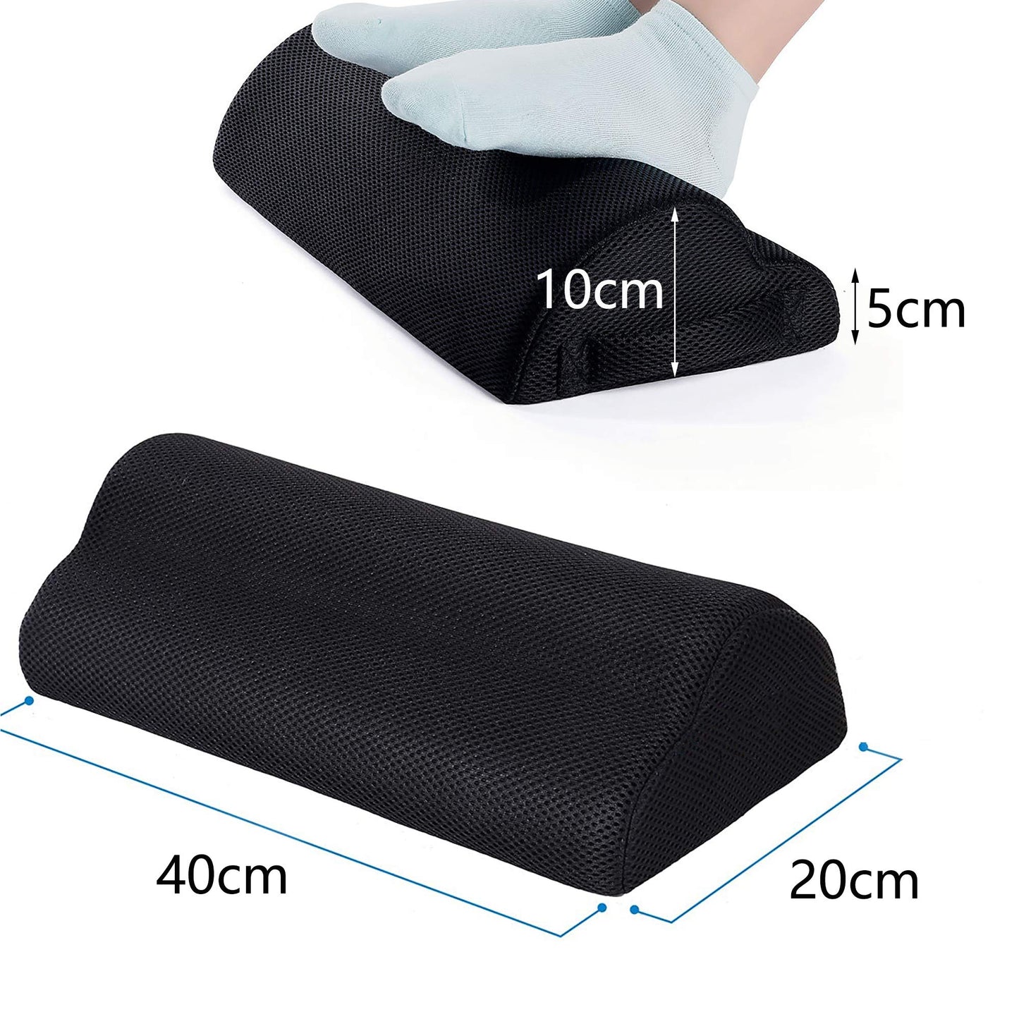 Foot Rest Under Desk Adjustable Height Ergonomic Footrest Cushion, Non-Slip, for Optimum Leg Compact Supportive Feet Stool Foam Pillow Relax Feet