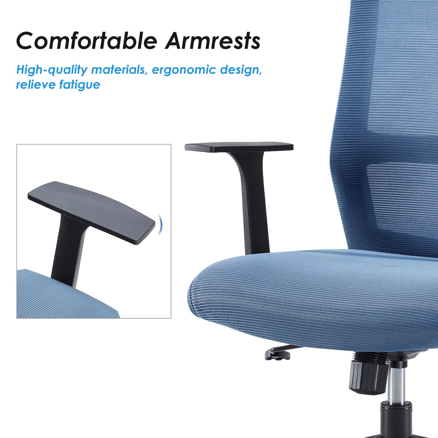 Sunon Ergonomic Office Chair - Mesh Mid-Back Desk Chair with Lumbar Support and Rollerblade Wheels