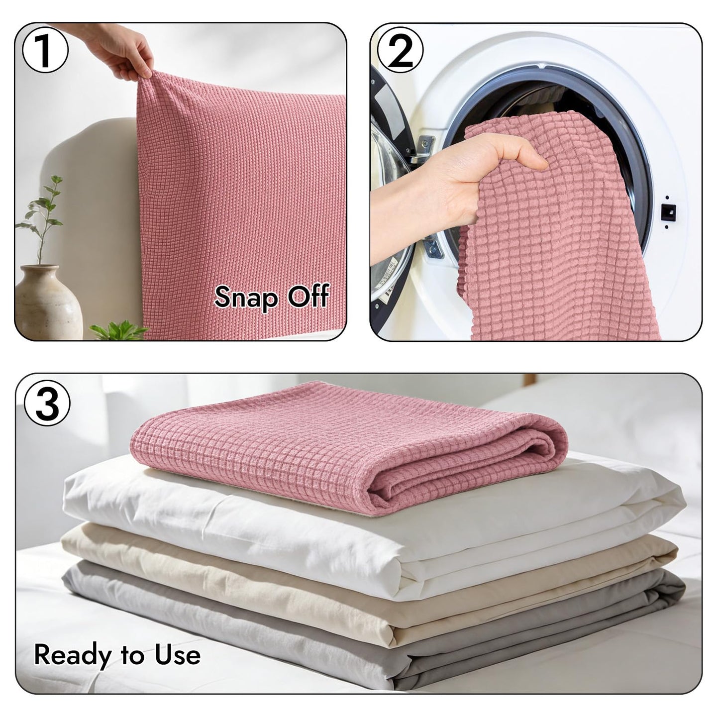 Niuoppy Bed Headboard Cover Fully Wrapped, Stretch Head Board Covers for Single Bed, Beds Headboard Protector Dustproof and Cat Scratch-proof