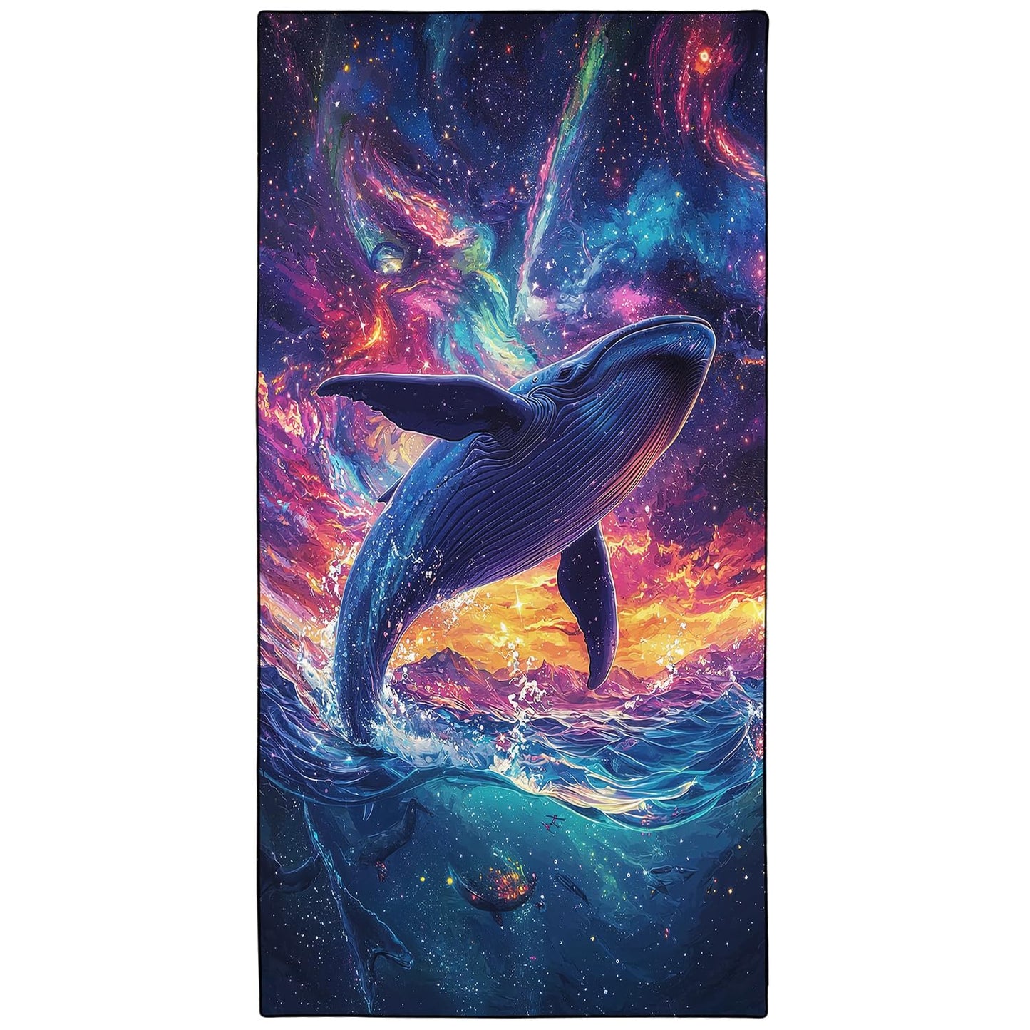 YISUMEI Galaxy Whale Beach Towels for Adults Extra Large 180 x 90 cm, Microfibre Lightweight Quick Dry Towel for Swimming Pool Cruise Travel Sports