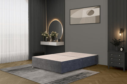 Bed Centre Flexby Divan Bed Base Only with 2 Drawers Same Side, No Headboard - Available in 3FT, 4FT, 5FT & 6FT