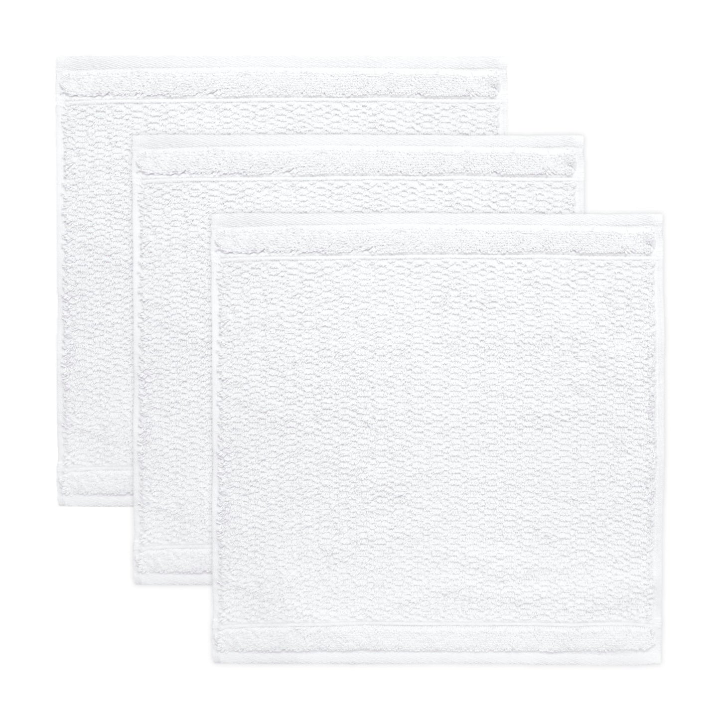 Frottana Pearl soap cloth 30 x 30 cm made of 100% cotton, snow 3er set