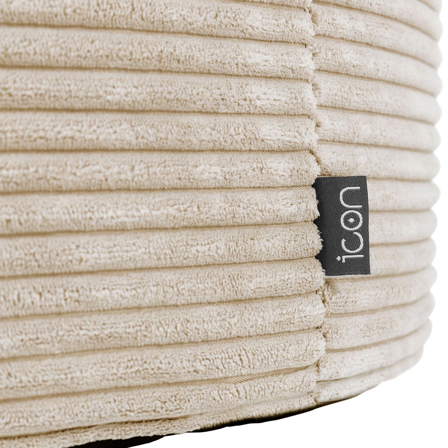 icon Milano Large Cord Bean Bag Footstool with Filling Included, Beige