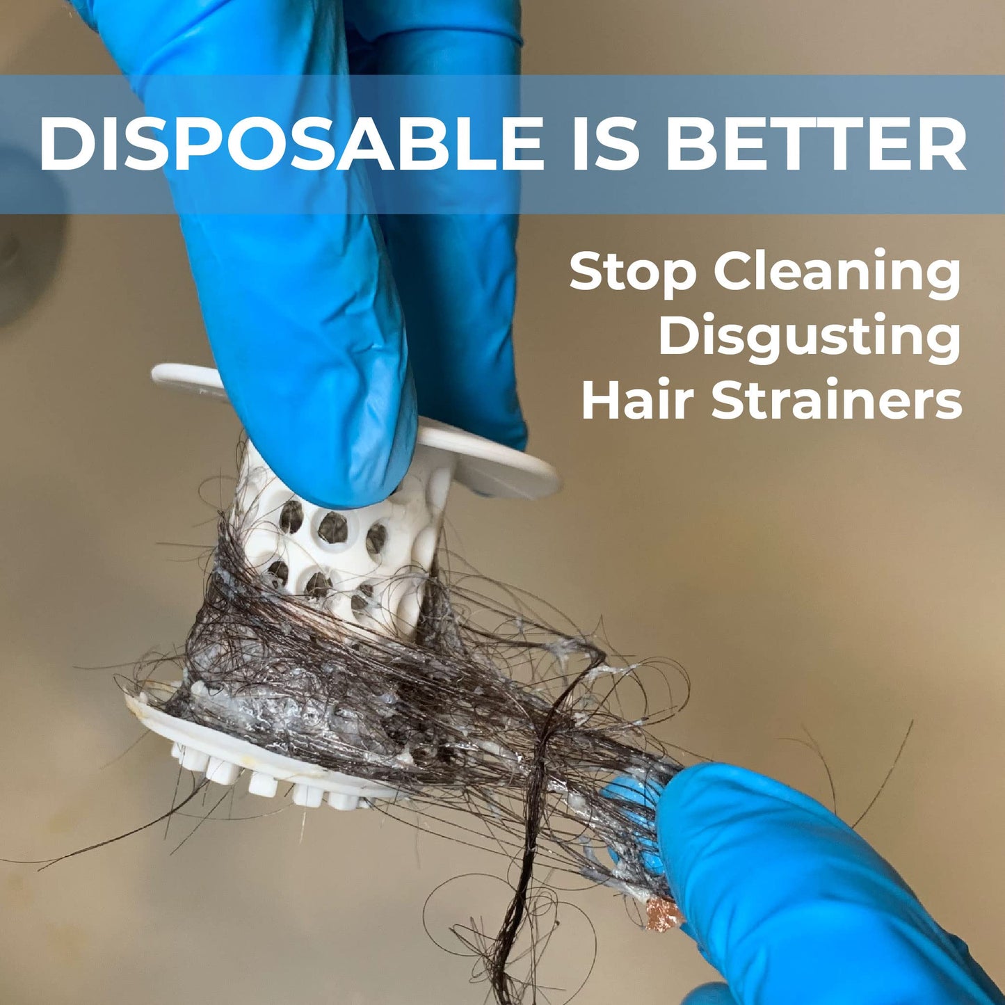 HairClaw Disposable 20 Pack | Bathtub Hair Catcher Strainer Trap for Tub Drain | Eco-Friendly Bioplastic