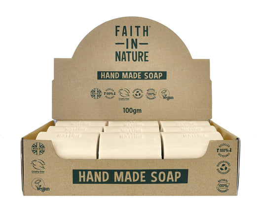 Faith In Nature Natural Hemp Hand Soap Bar Box Set, Restoring, Vegan & Cruelty Free, No SLS or Parabens, 18 x 100g