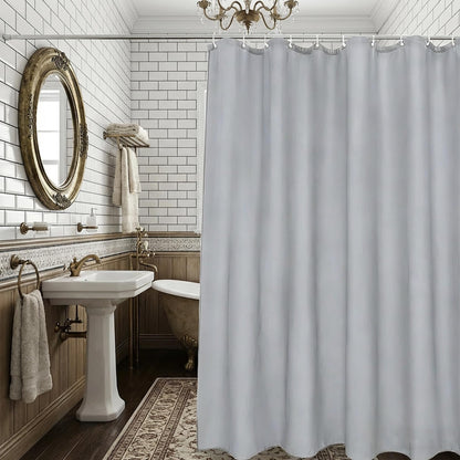 AmzDaKai Shower Curtain PEVA, Waterproof Anti-Mould Bath Curtain with Weight Tape & 12 Hooks, 180x180 cm 71x71 Inch for Bathroom Grey