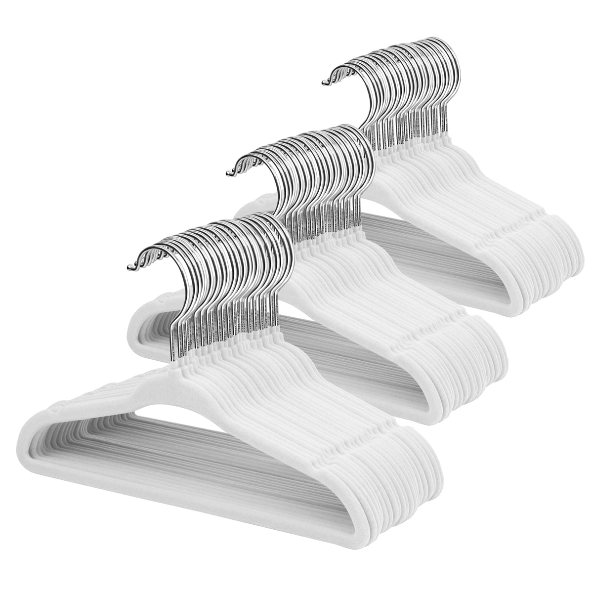 ManGotree 11" Baby Velvet Hangers Non-Slip Kids Hangers 66 Pack White