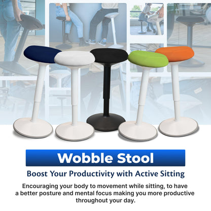 Backerz Ergonomic Desk Stool for Office – Height Adjustable Wobble Stool 55-80 cm
