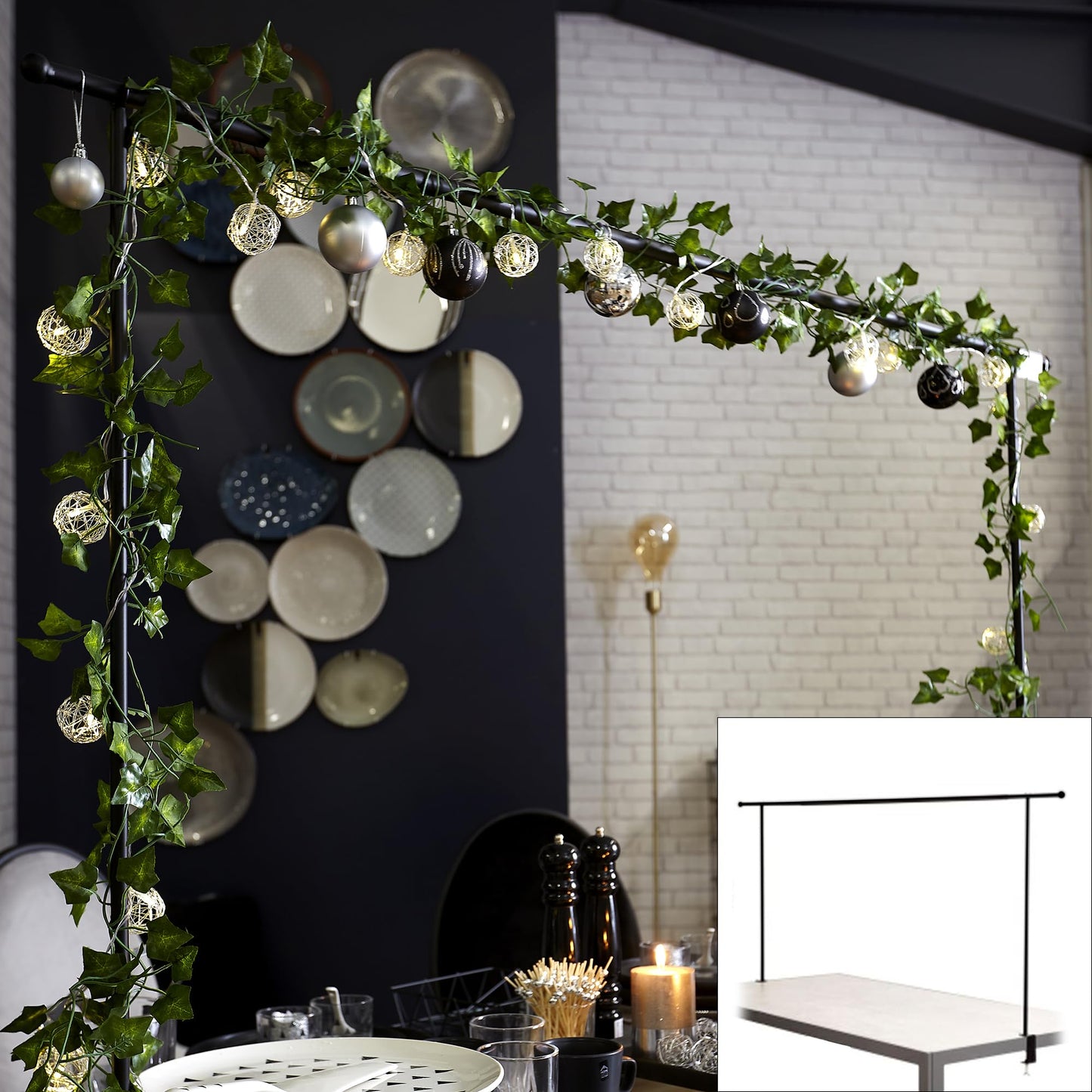 Home Deco Factory MO1322 Adjustable Table Decoration Bar Black