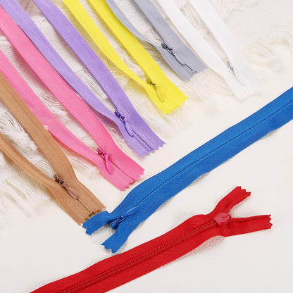 sourcing map 10Pcs 30cm/12-Inch Nylon Coil Zippers, #3 Closed End Separating Jacket Zippers Bulk Frame Replacement for Tailor Sewing Bag Craft