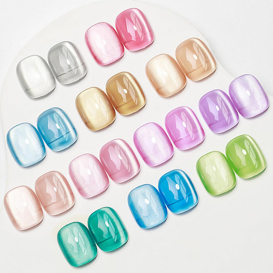 SUPWEE Moonlight Cat Eye Gel Nail Polish 12 Colors Ceramic Cat Magnetic Nail Polish High Gloss Glitter Silk Gel Polish with Magnet Soak Off Nail Art