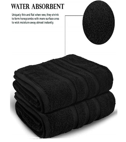 Uk Furniture 2 Pack Extra Large|95x200cm| Super Jumbo Bath Sheet Towels100% Egyptian Cotton 700GSM Super Soft Towel Set. Black