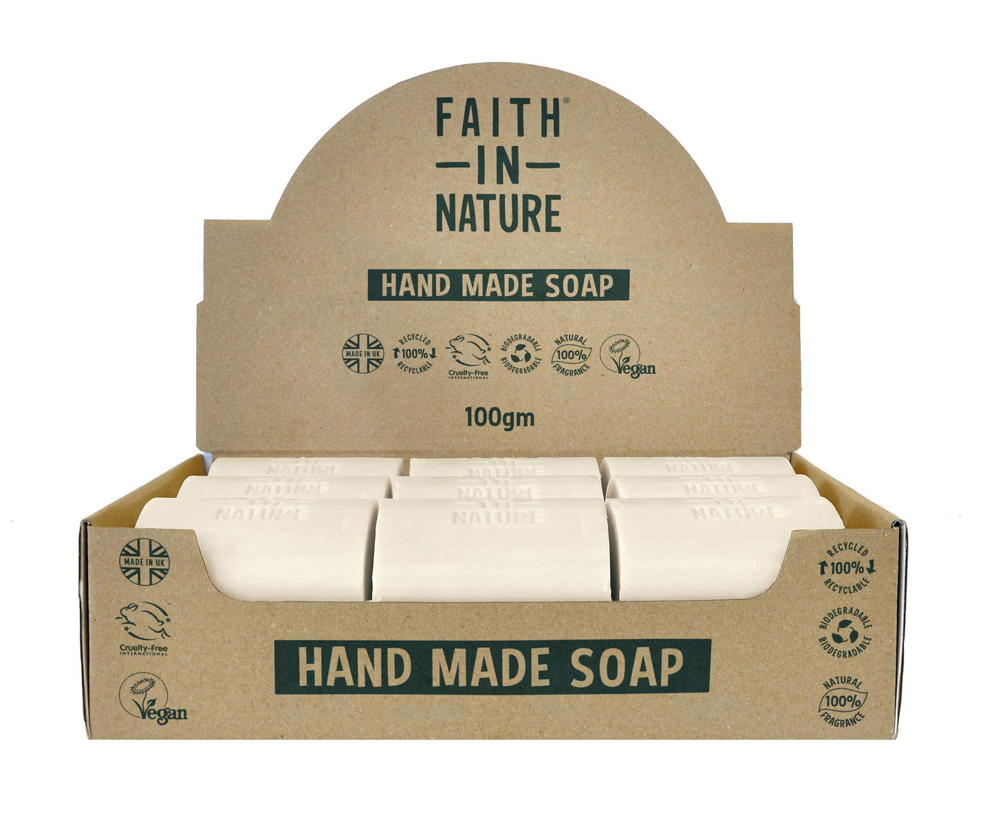 Faith In Nature Natural Tea Tree Hand Soap Bar, Cleansing, Vegan & Cruelty Free, No SLS or Parabens, Multi Box 18 x 100g