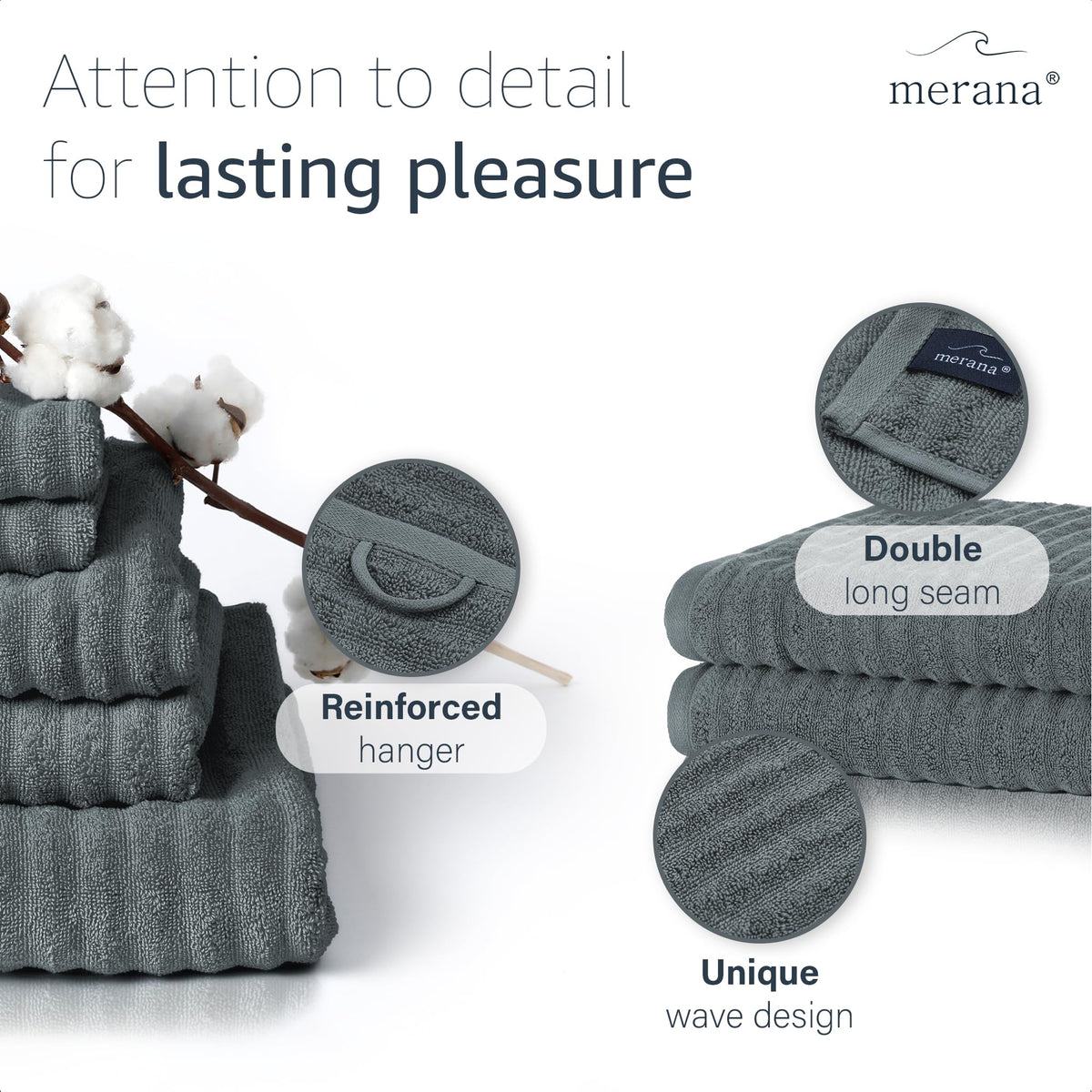 Merana OSLO towel set | quick-drying, soft & lint-free | terry luxury quality | 100% cotton terrycloth | OEKO-TEX | 590 GSM