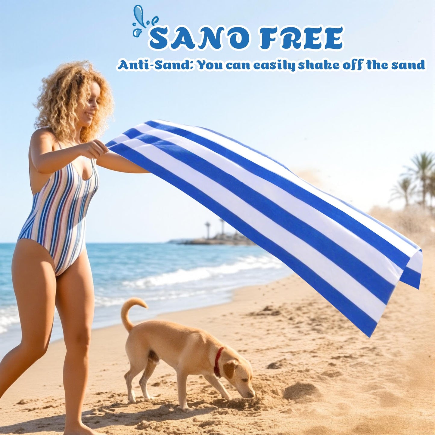 Anavasi Microfibre Beach Towels for Adults, 1 Pack 180 x 90cm 100% Recycled