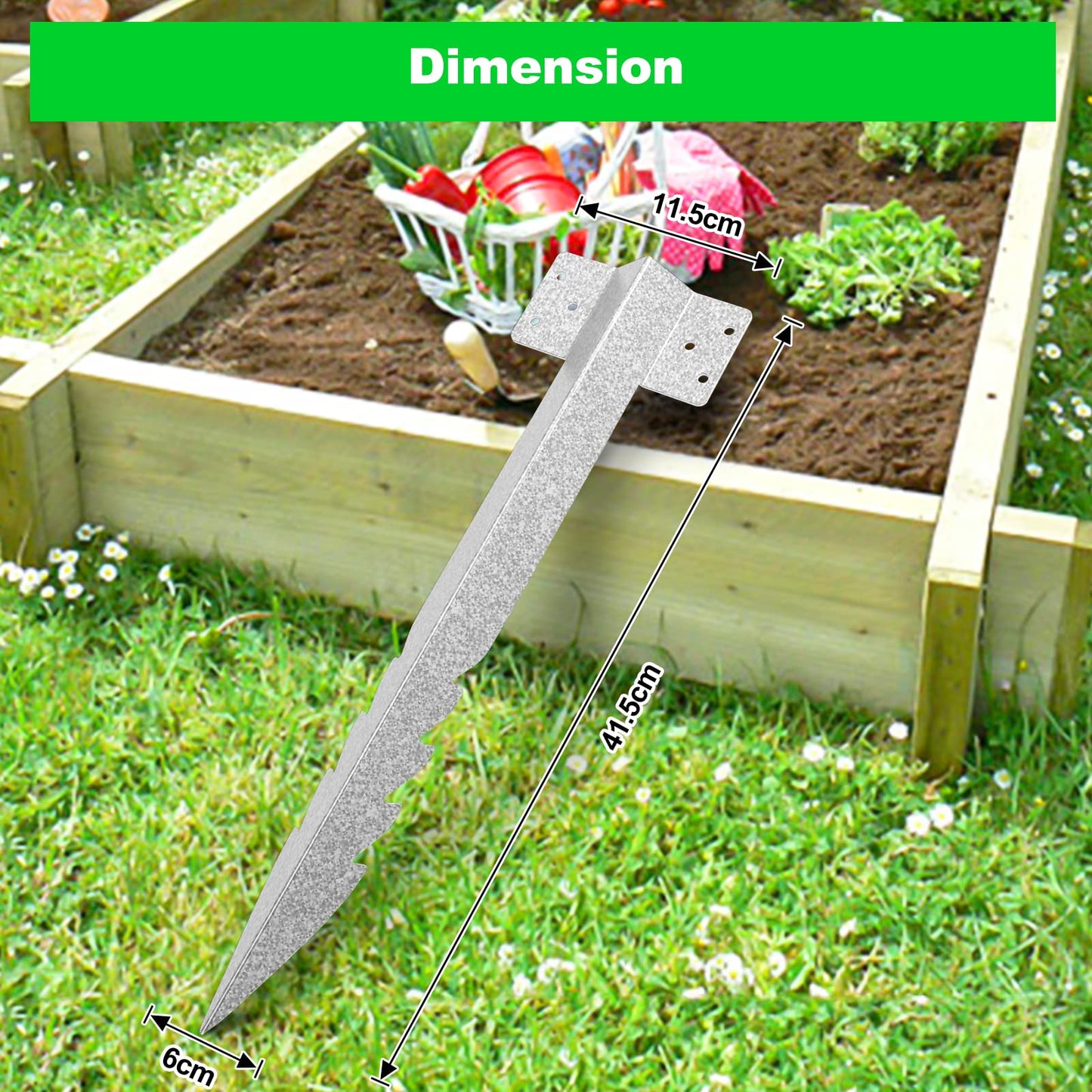 10 Pack Railway Sleepers Brackets- Heavy Duty Sleeper Stakes for Driveway Garden Edging, Galvanised Steel Jagged Sleepers Brackets for Garden Timber