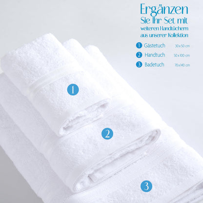 Hammetex Guest Towels Set of 5 30 x 50 cm 100% Cotton Terry Cloth