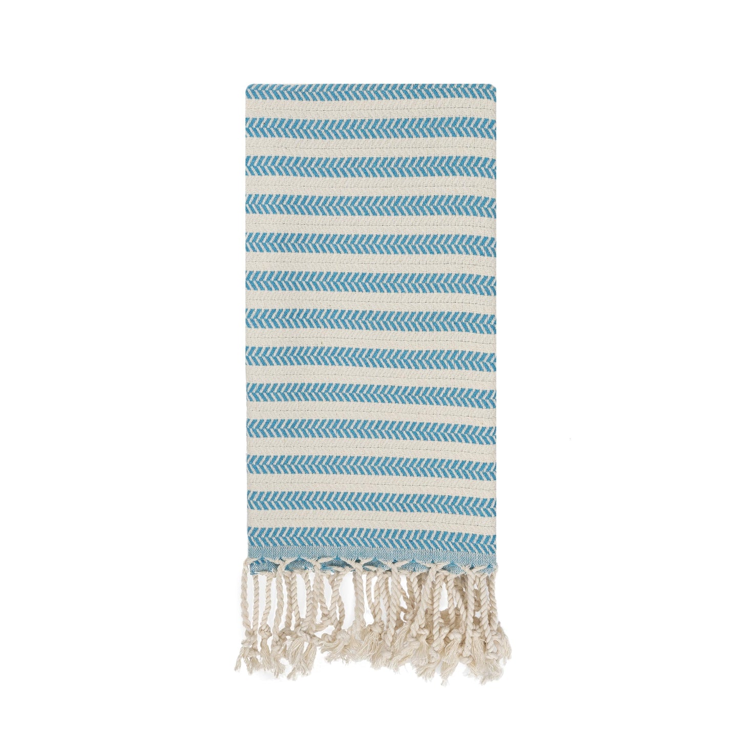 Blue Beach Turkish Towel Striped - 90 x180cm Large Turkish Hammam Peshtemal Towel - Super Absorbent, Quick Dry, Lightweight