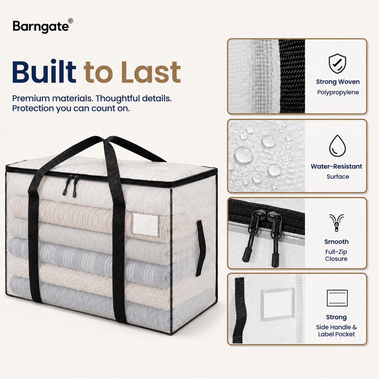 Barngate Extra Large Moving & Storage Bags 4 Pack (90L Each) Heavy Duty