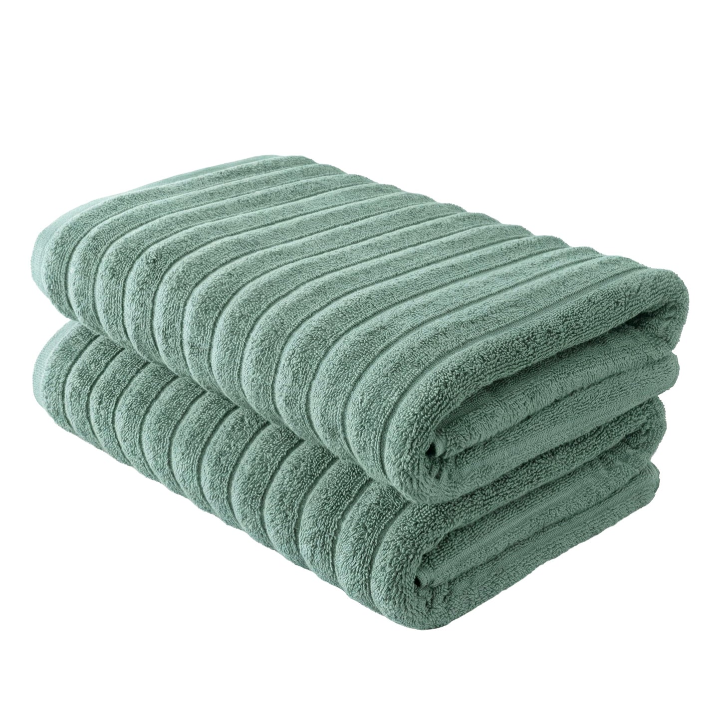 BERIBO Cloud Turkish Towel Set 100% Cotton 620gsm (Sea Foam, 2 Bath Towels)