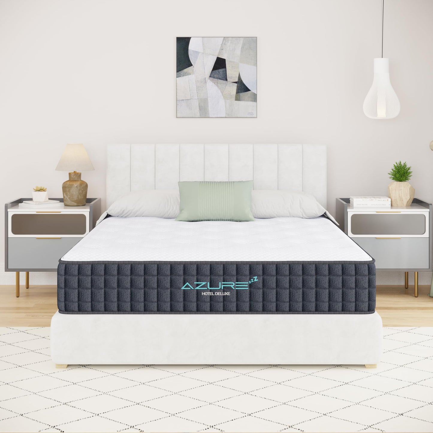 Azure 4FT6 Double Mattress, 10 Inch Memory Foam Hybrid Medium Firm Orthopedic Support with 7-Zone Pocket Springs, Motion Isolation, Pressure Relief