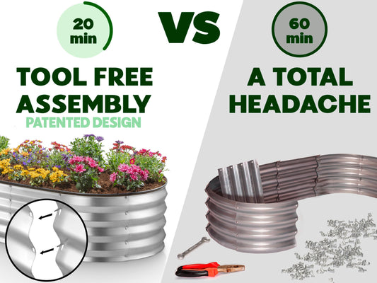 Galvanized Metal Raised Garden Bed for Outdoor Gardening 4?2?1 ft // Easy-to-Assemble Garden Bed Kit for Vegetables and Plants // Sturdy Steel Raised