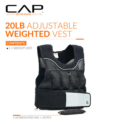 Cap Barbell (HHWV-CB020C Adjustable Weighted Vest, 20-Pound