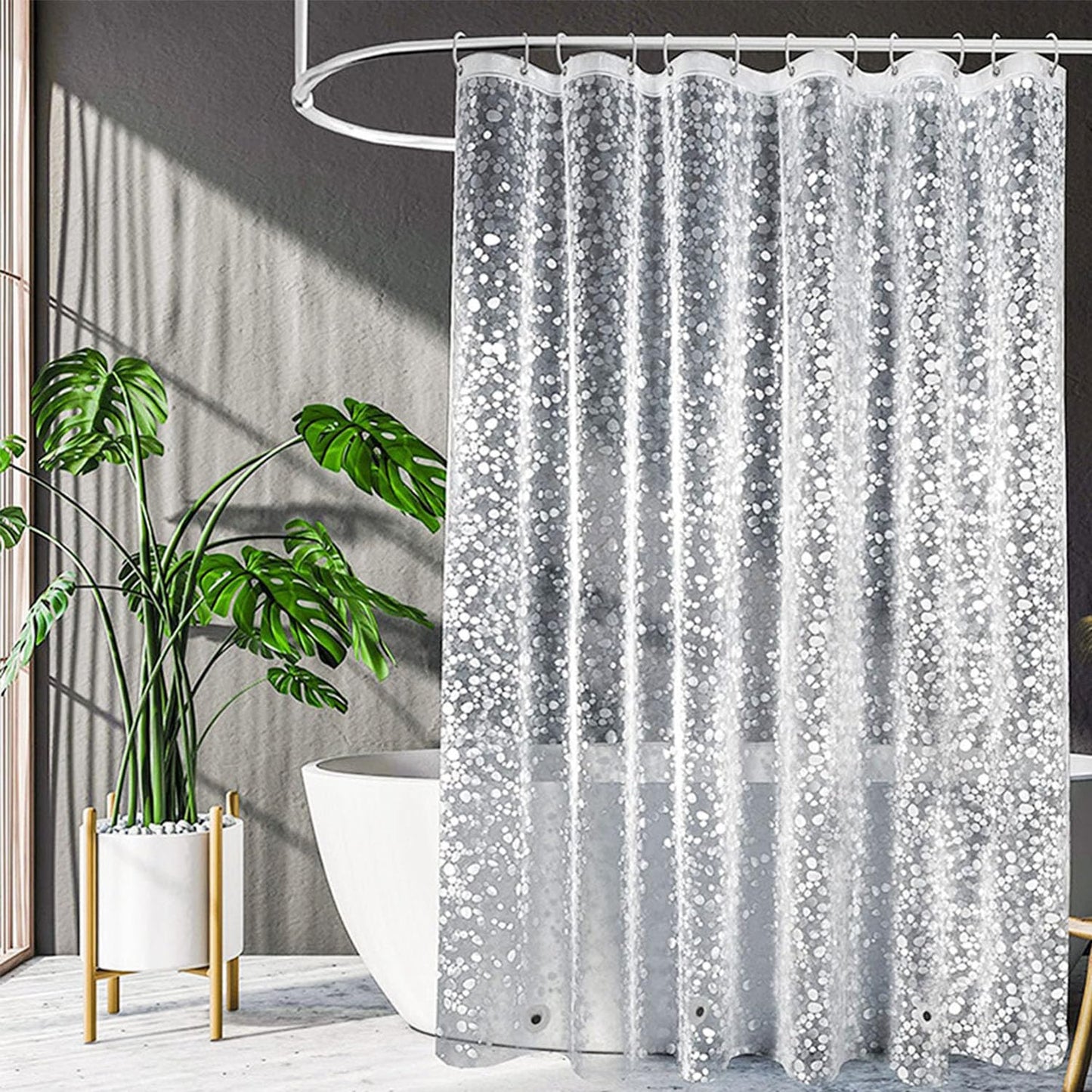 Shower Curtains Mould Proof Resistant, 180 x 180 cm (71 x 71 Inch), Shower Curtain for Bathroom, Waterproof Heavy Duty Bathroom Curtains