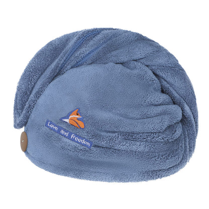 Qchomee Super Absorbent Hair Drying Towels Wrap Women Girls Microfiber Dry Hair Hat Towel Turban with Button Design Quick Drying Lady Bath Head Wrap