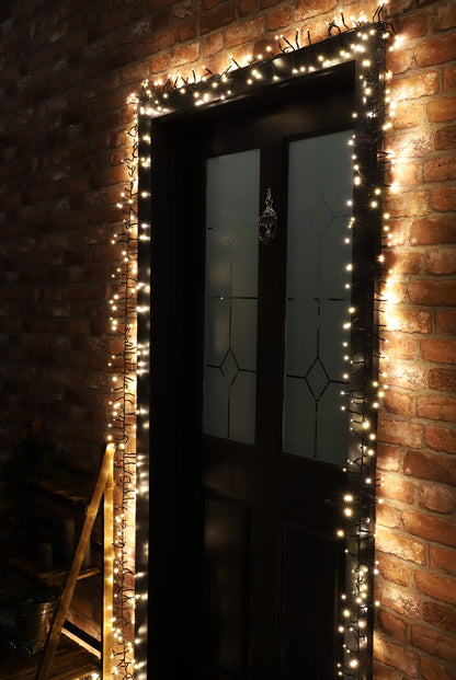 Christmas Concepts 500 6M/20FT Warm White LED Cluster Lights With 8 Function Controller - Indoor/Outdoor - Energy Efficient A++ - Christmas Lights