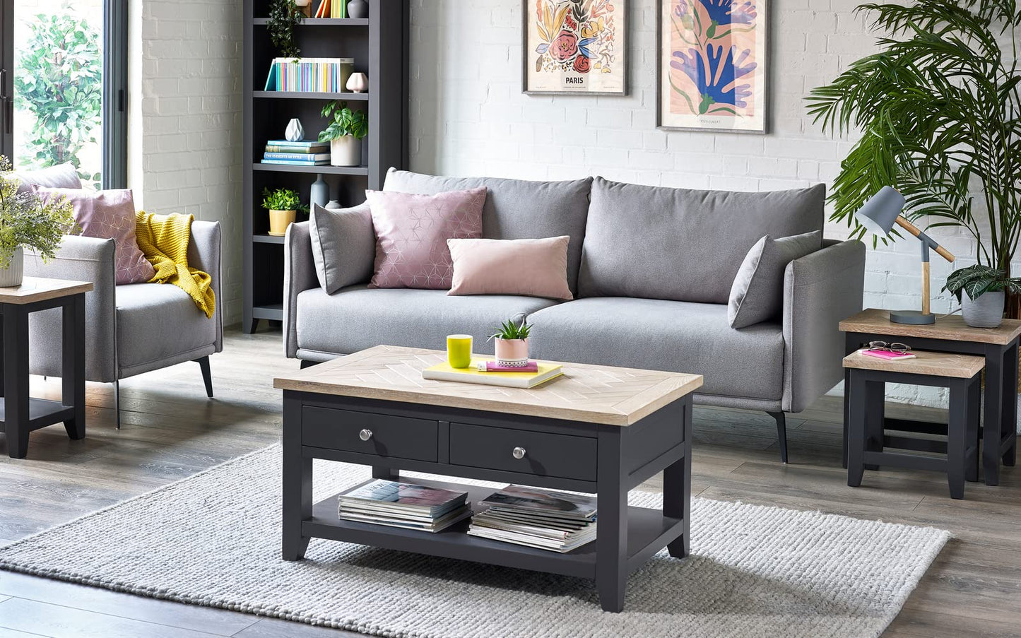 Julian Bowen Bordeaux Lamp Table, Dark Grey