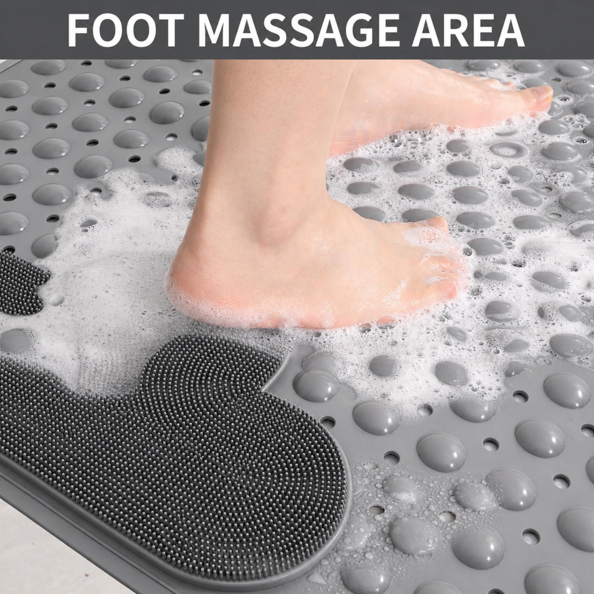 Venuso Shower Mat Non Slip Anti Mould, 70 * 40 cm Non Slip Bath Mat with Foot Massage Area