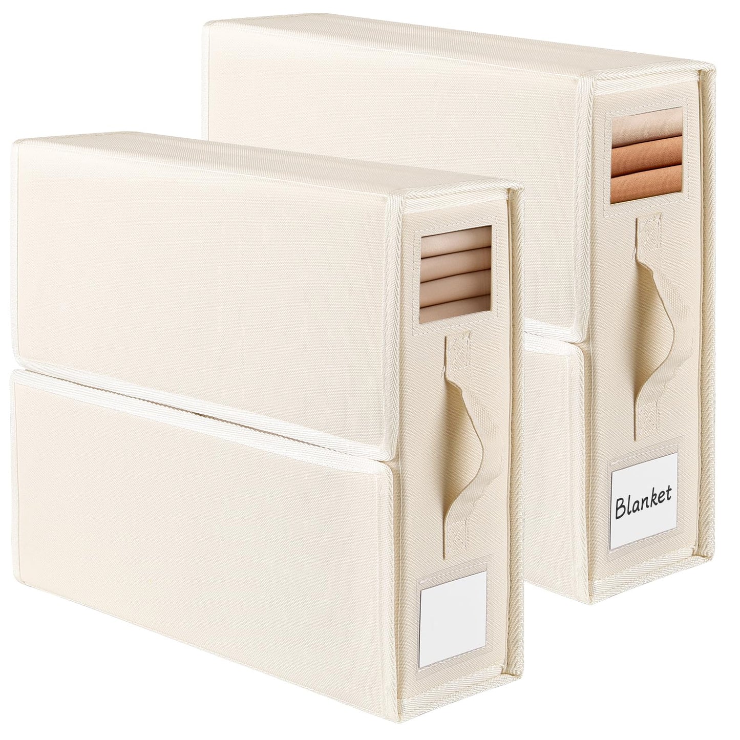 JAECU 2PCS Bed Sheet Organiser Folding Storage, Linen Underbed Storage Box