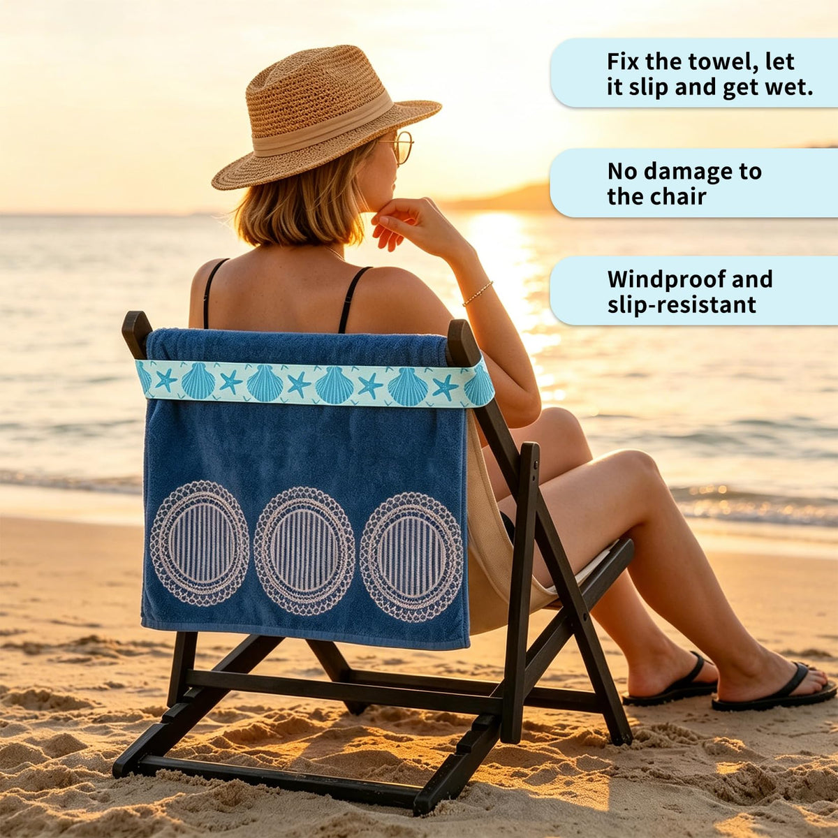 runxsam 6 pcs elastic beach towel bands 40×4.5 cm 6 styles
