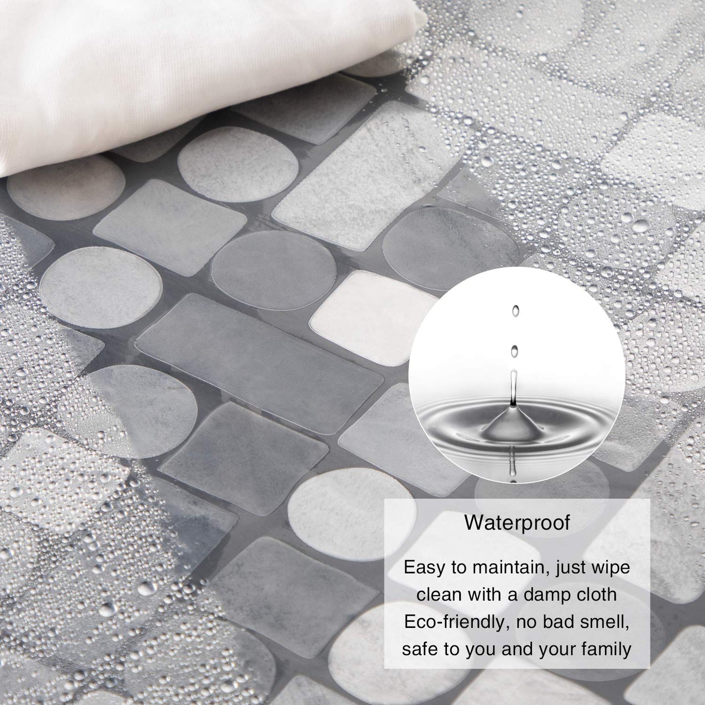 WELTRXE Shower Curtain Mould Proof Resistant, Waterproof Shower Curtains Liner, Heavy Duty EVA Bathtub Curtain with Magnets and Hooks, Weighted Hem