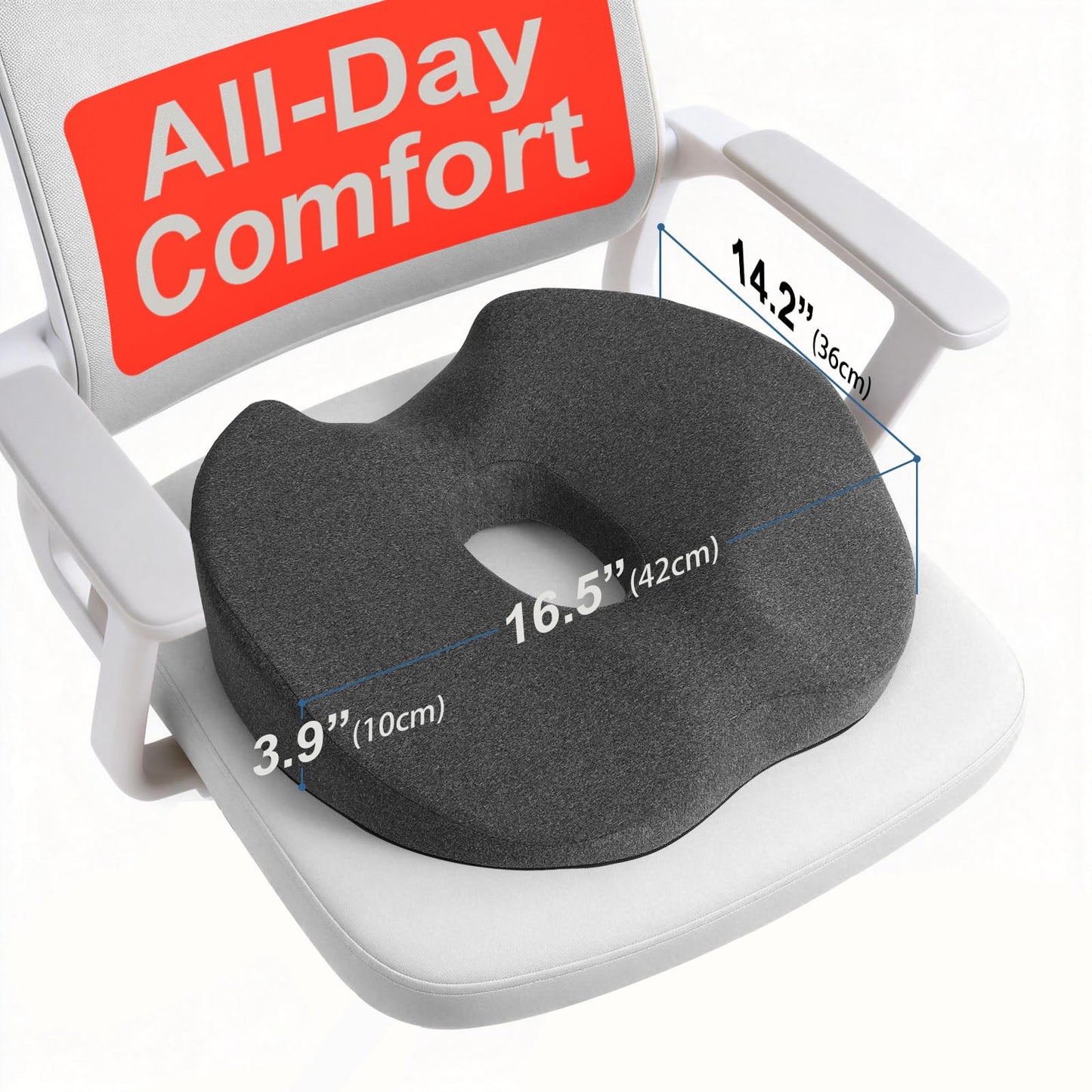 ELINTR Memory Foam Donut Cushion for Tailbone Pain Relief