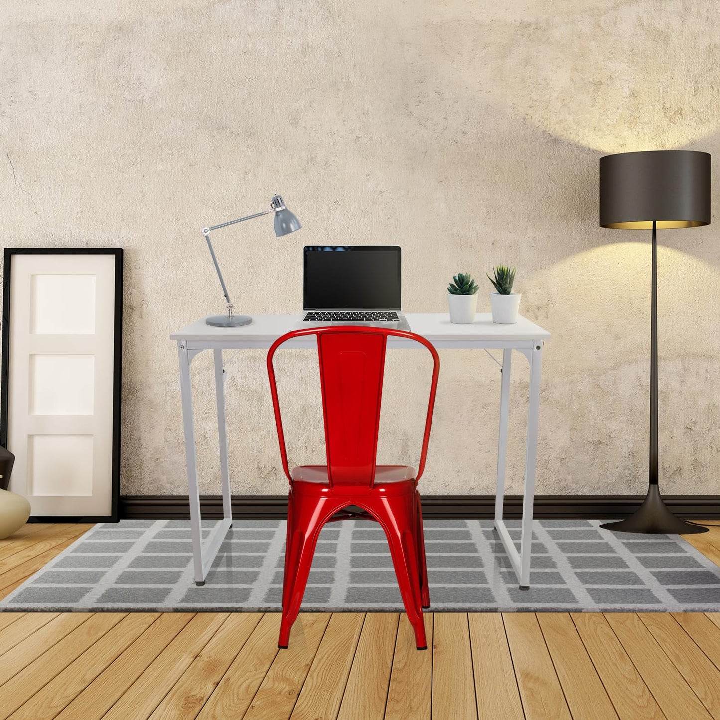 hjh OFFICE Vantaggio Comfort 645021 Bistro Chair Metal Red Industrial Design Stackable
