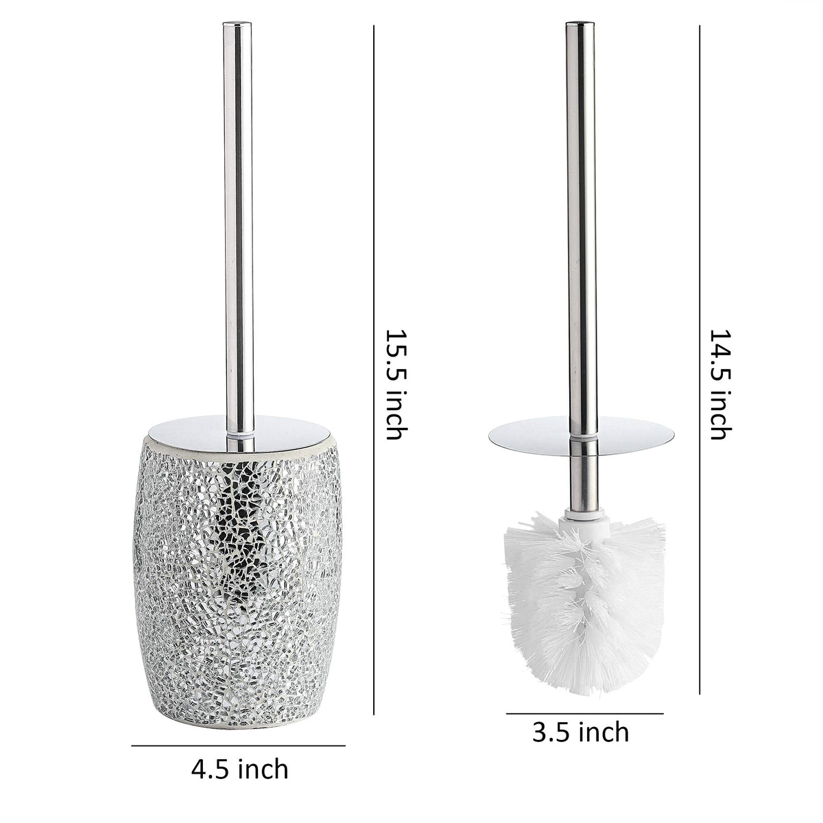 WHOLE HOUSEWARES | Modern Toilet Brush Set | Toilet Bowl Brush and Holder | Bathroom Accessory Set | Toilet Brushes for Bathroom