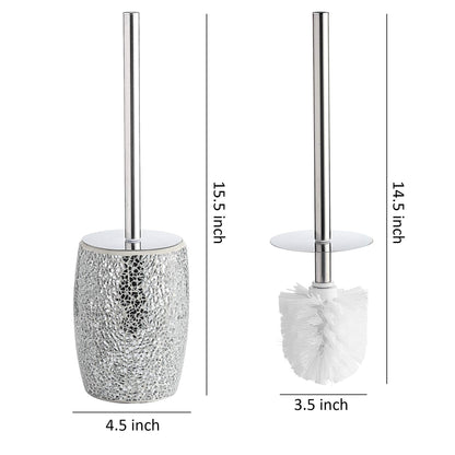 WHOLE HOUSEWARES | Modern Toilet Brush Set | Toilet Bowl Brush and Holder | Bathroom Accessory Set | Toilet Brushes for Bathroom