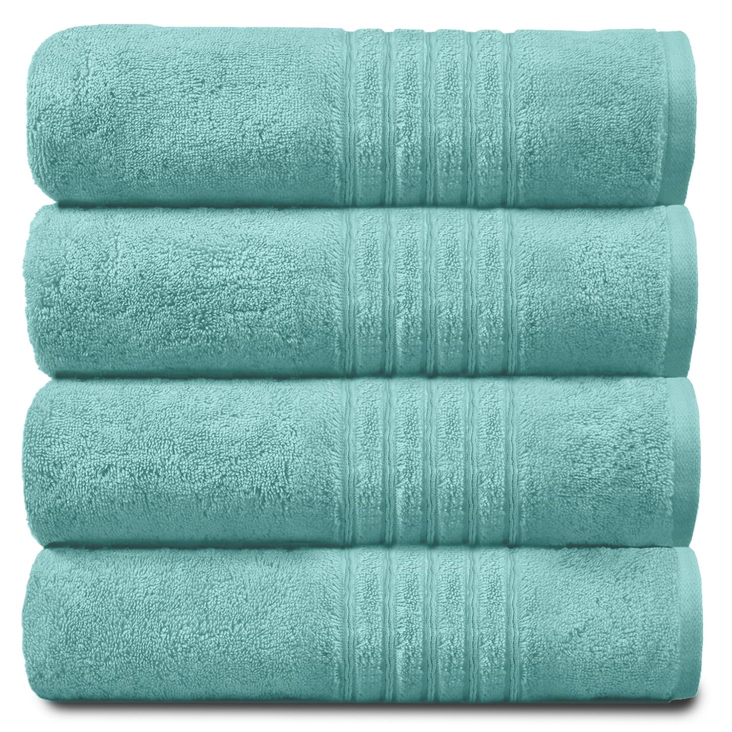 GC GAVENO CAVAILIA 4 PK Extra Large Bath Sheet, Water Absorbent Cotton Towels, 450 GSM Quick Dry Towels Set, Aqua