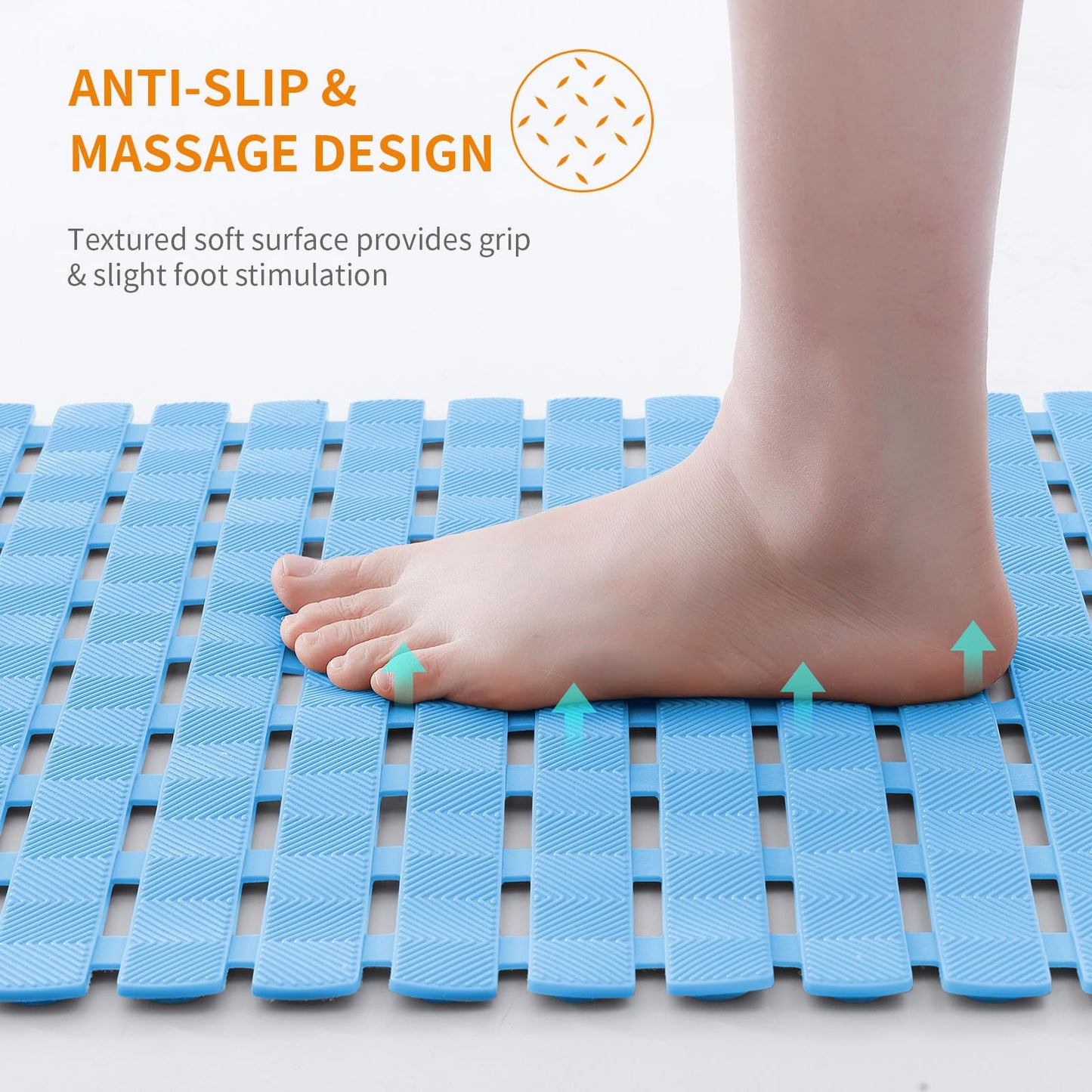 Smiry Shower Bath Mat Non Slip, Quick Drying for Inside Shower, 40 x 70 cm