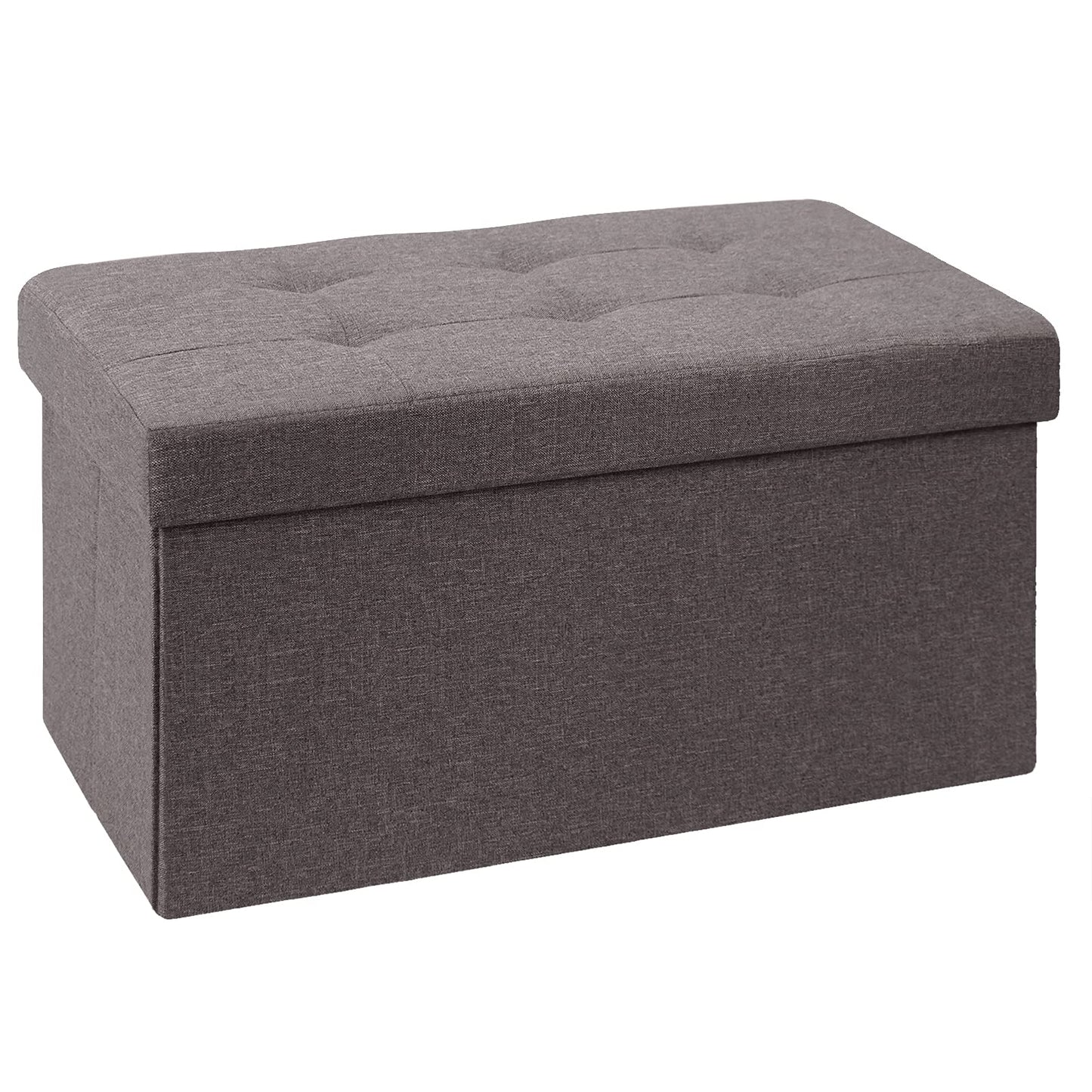 BRIAN & DANY Folding Linen Storage Boxes Footstool Ottoman, Foot Rest Stool, Foldable Seat Bench Footrest - Brown, 76 x 38 x 38 cm