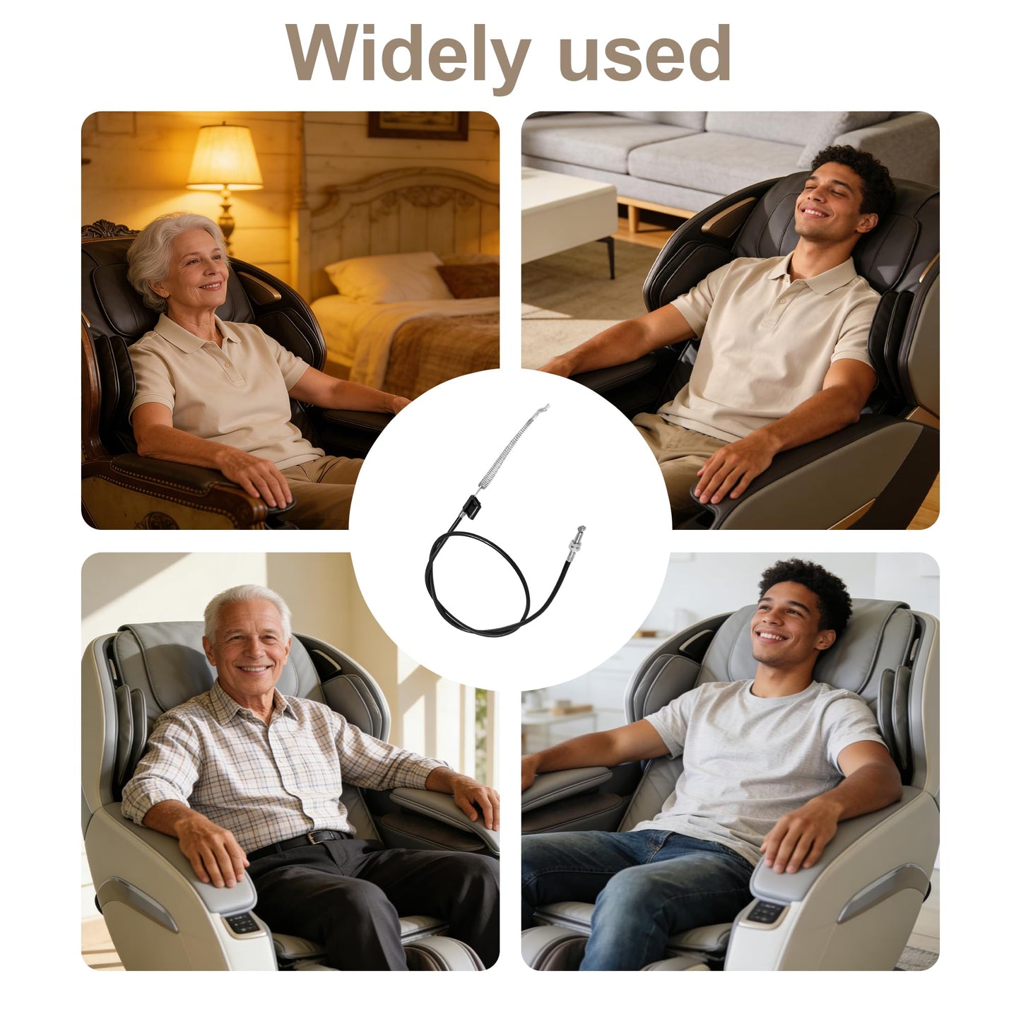 Manyugo 3PCS Universal Recliner Chair Cable Replacement Black Cable for Recliner Sofa Pull Handle Replacement Parts for Reclining Chairs Armchairs