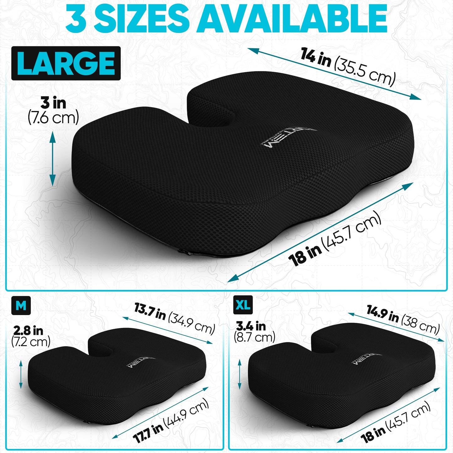 FORTEM Seat Cushion, Office Chair Cushion, Memory Foam Pillow for Sitting