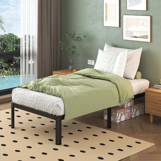 Lutown-Teen Small Single Bed Frames 2ft6 with Rounded Corner Legs, Heavy Duty Metal Bed Frame Small Single, Small Single Bed 36 cm High, Noise Free,