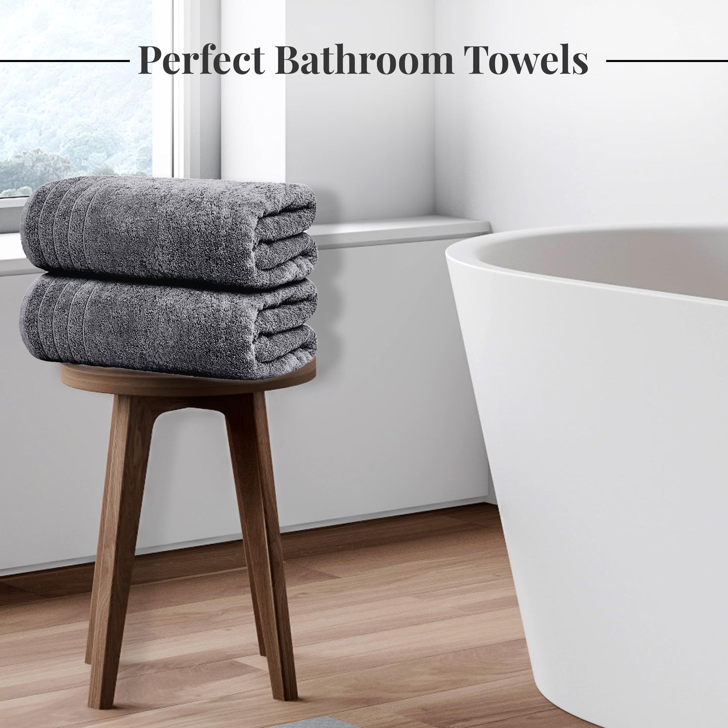 Tens Towels 8 Piece Towels Set, 2 Extra Large Bath Towels, 2 Hand Towels, 4 Washcloths, 100% Cotton, Lighter Weight, Quicker to Dry, Super Absorbent