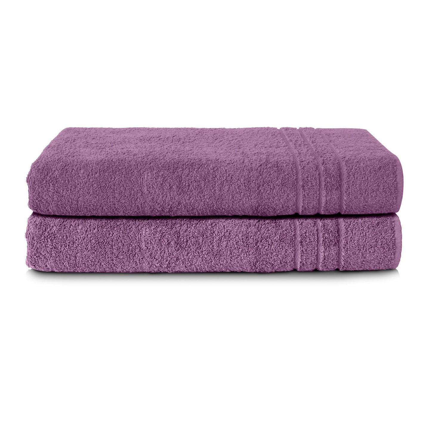 Komfortec Set of 2 Sauna Towels 70 x 200 cm 100% Cotton XXL Sauna Towels Sauna Towel Soft Large Terry Towelling Quick Drying Purple