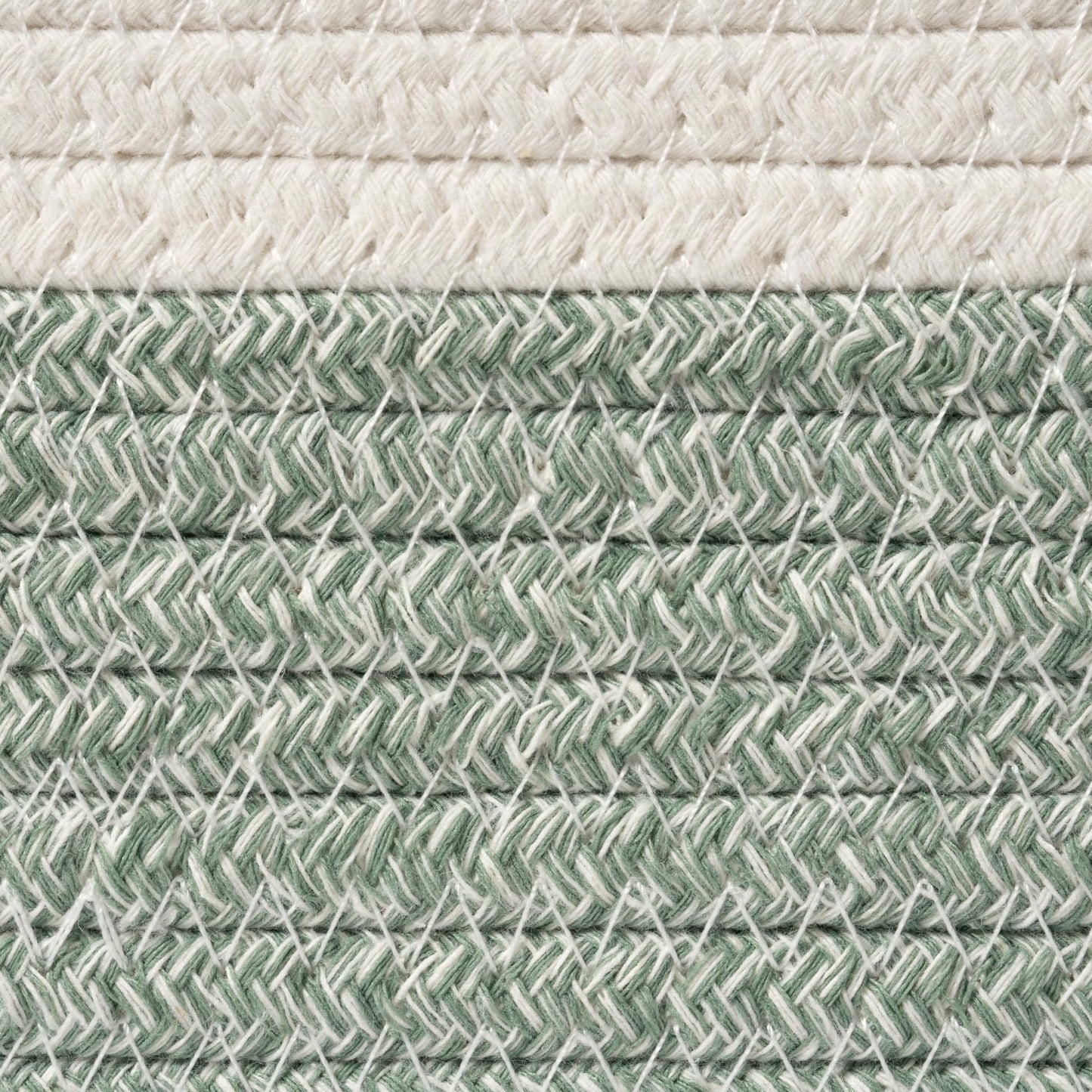 LA JOLIE MUSE Small Cotton Woven Storage Baskets, White & Green, 4 Pack